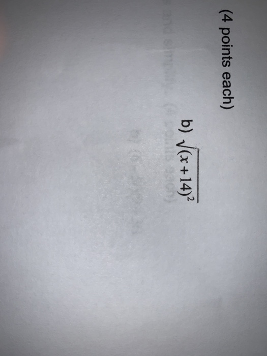 Solved (4 Points Each) B) V(x+14) And | Chegg.com