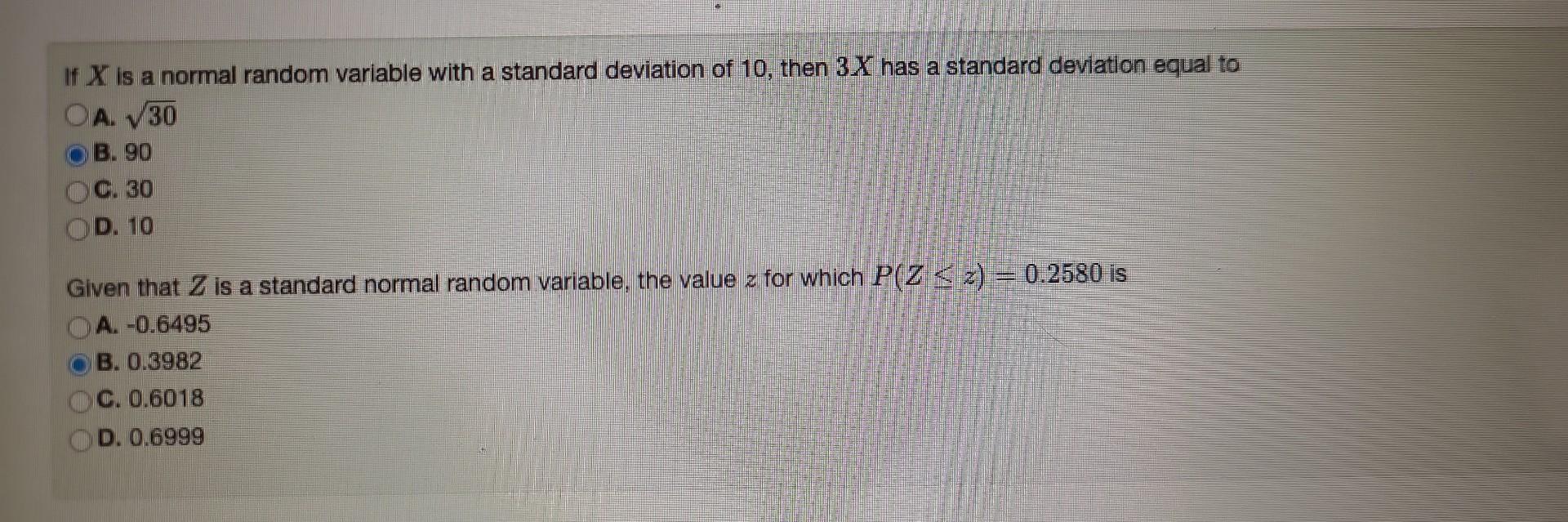 Solved If X is a normal random variable with a standard | Chegg.com