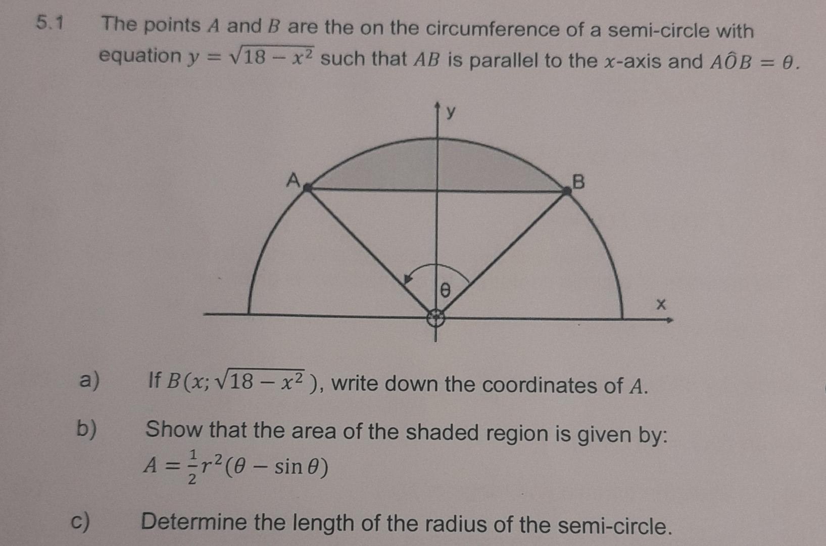 Solved 1 The points A and B are the on the circumference of | Chegg.com