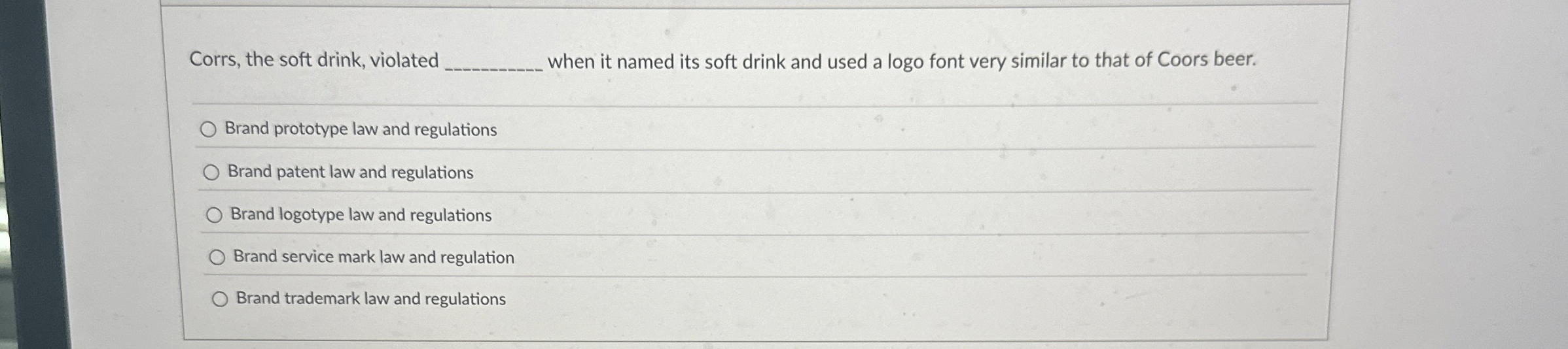 Solved Corrs, the soft drink, violated ﻿when it named its