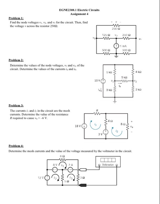 Solved EGNE2308.1 Electric Circuits Assignment 4 Problem 1: | Chegg.com