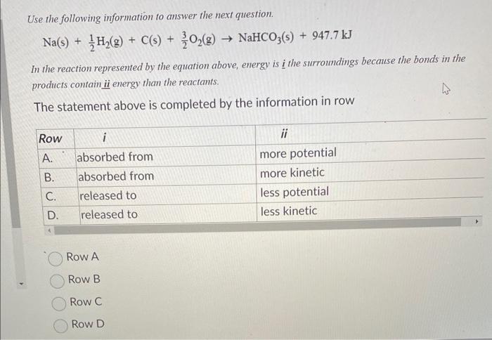 Solved Use the following information to answer the next Chegg