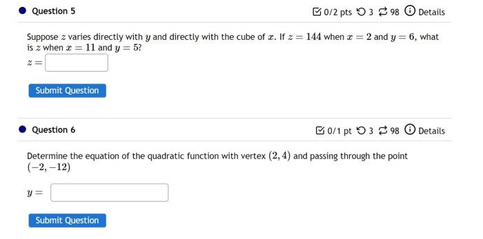 Solved Suppose Z Varies Directly With Y And Directly With