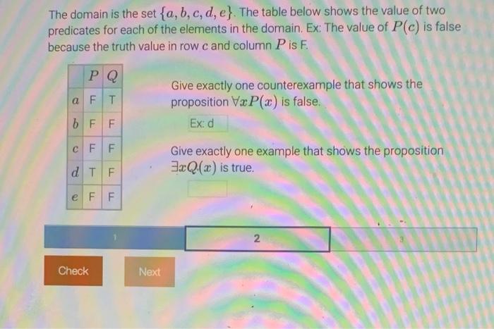 Solved The Domain Is The Set {a,b,c,d,e}. The Table Below | Chegg.com