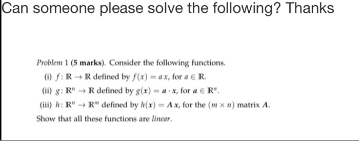 Solved Can Someone Please Solve The Following Thanks Pro Chegg Com