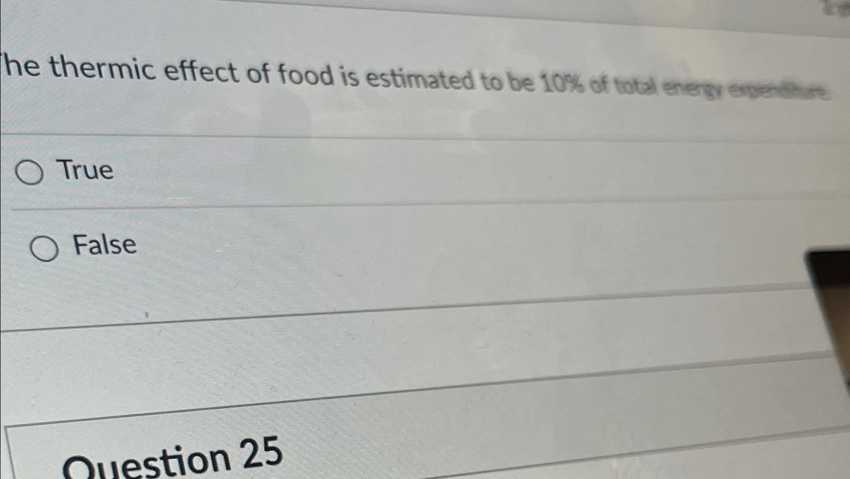 Solved he thermic effect of food is estimated to be 10 ﻿of