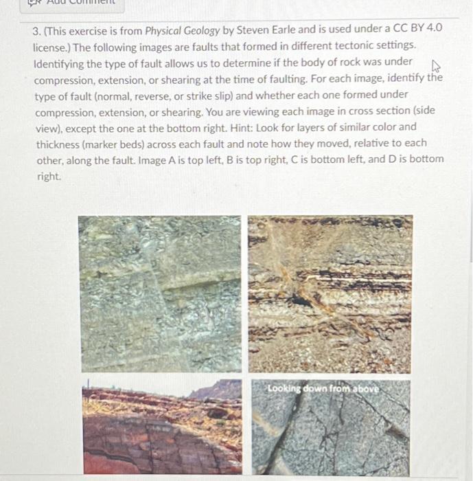 Solved 3. (This exercise is from Physical Geology by | Chegg.com