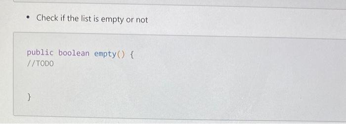 Solved - Printing all element in the list public void | Chegg.com