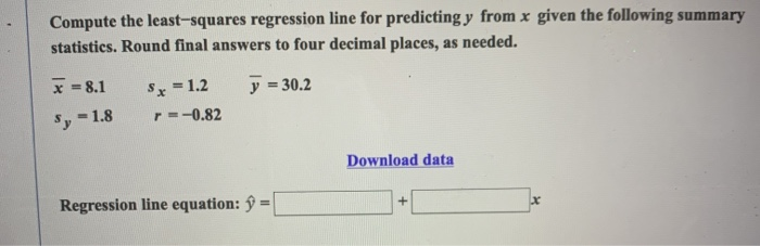 solved-compute-the-least-squares-regression-line-for-chegg