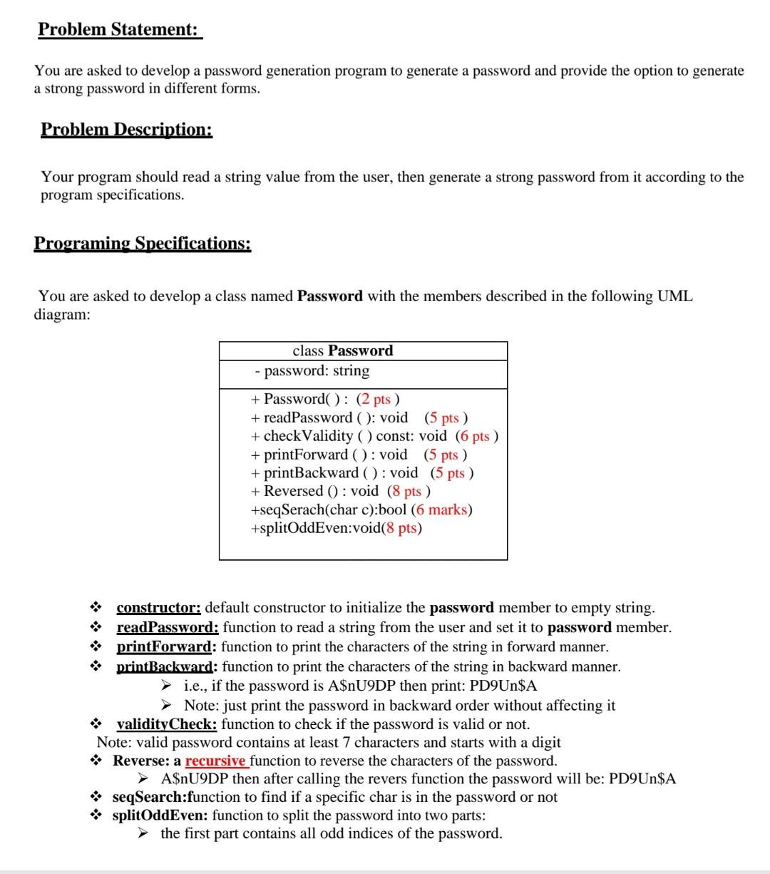 Solved Problem Statement: You are asked to develop a | Chegg.com