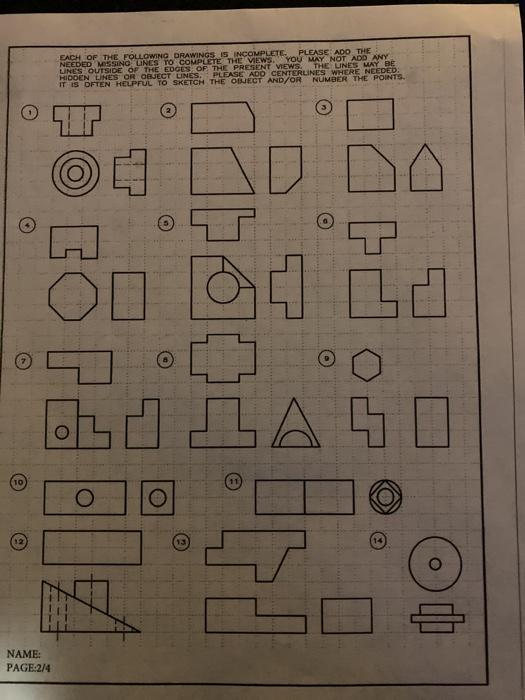 Solved EACH OF THE FOLLOWING DRAWINGS IS INCOMPLETE PLEASE | Chegg.com