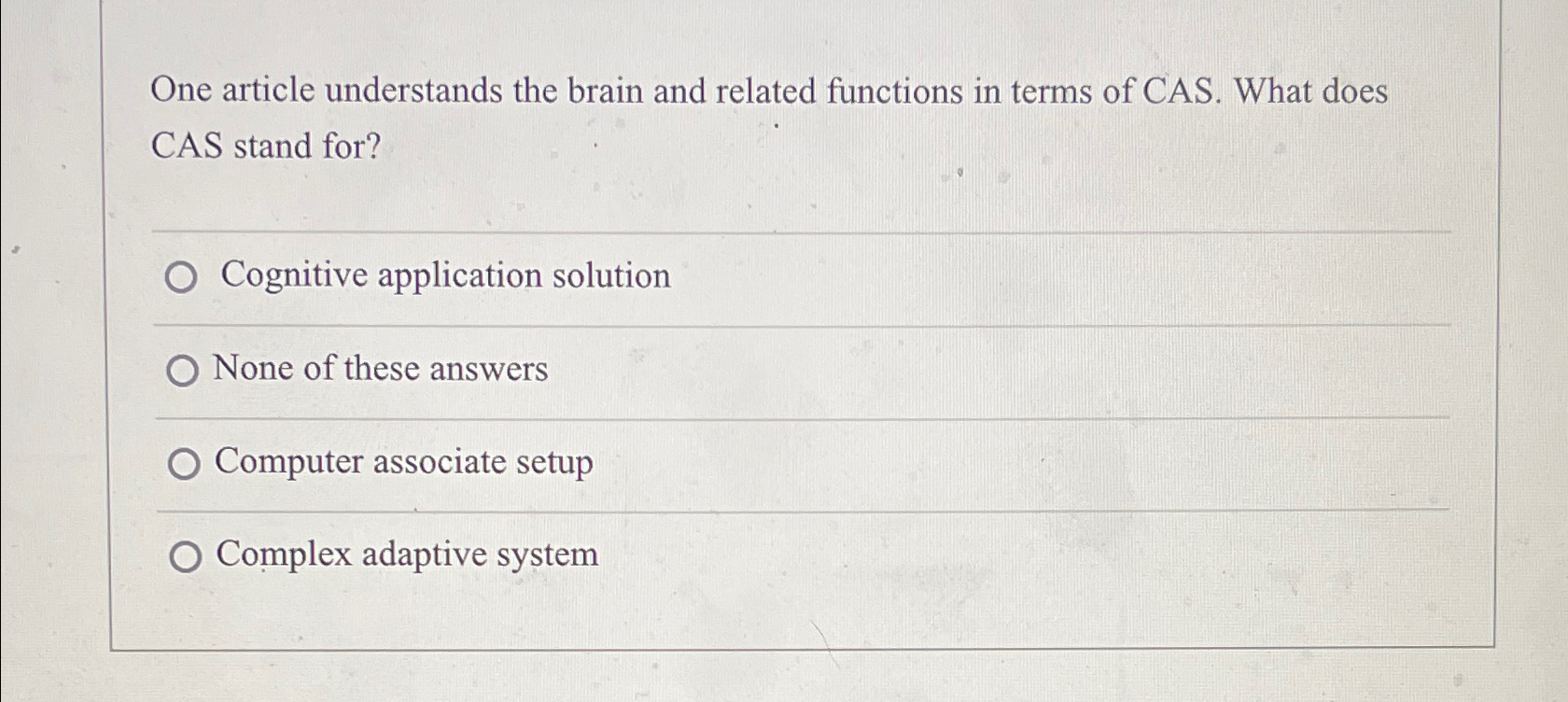 Solved One article understands the brain and related