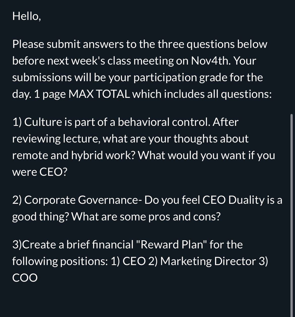 Solved Hello,Please submit answers to the three questions | Chegg.com