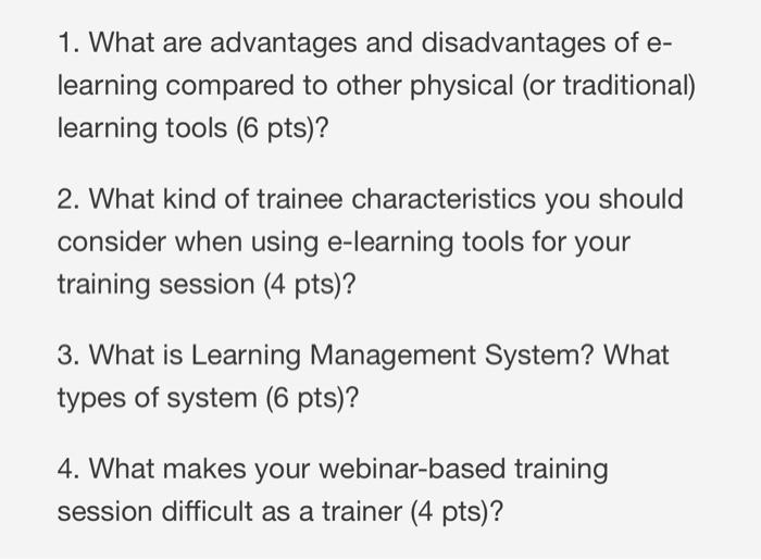 what are the advantages and disadvantages of e learning
