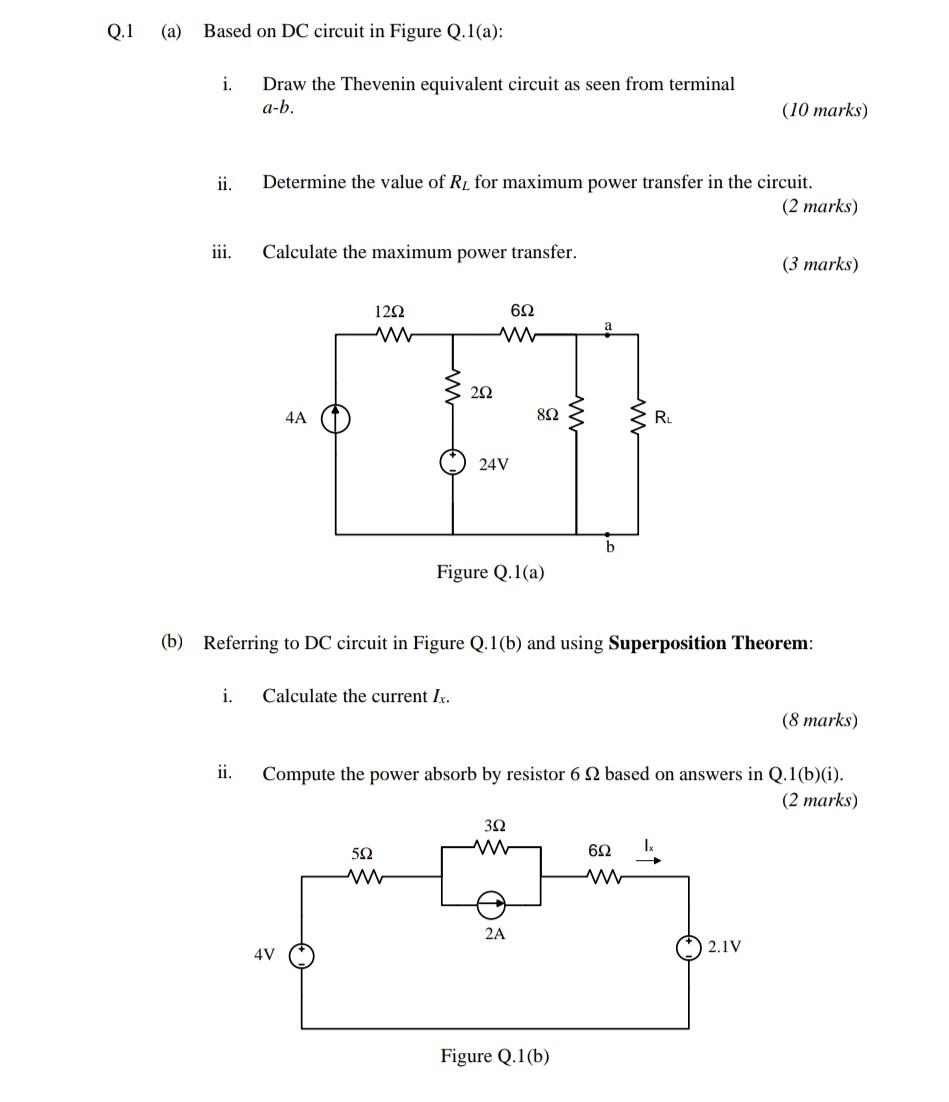 Solved Q.1 (a) Based On DC Circuit In Figure Q.1(a): I. Draw | Chegg.com