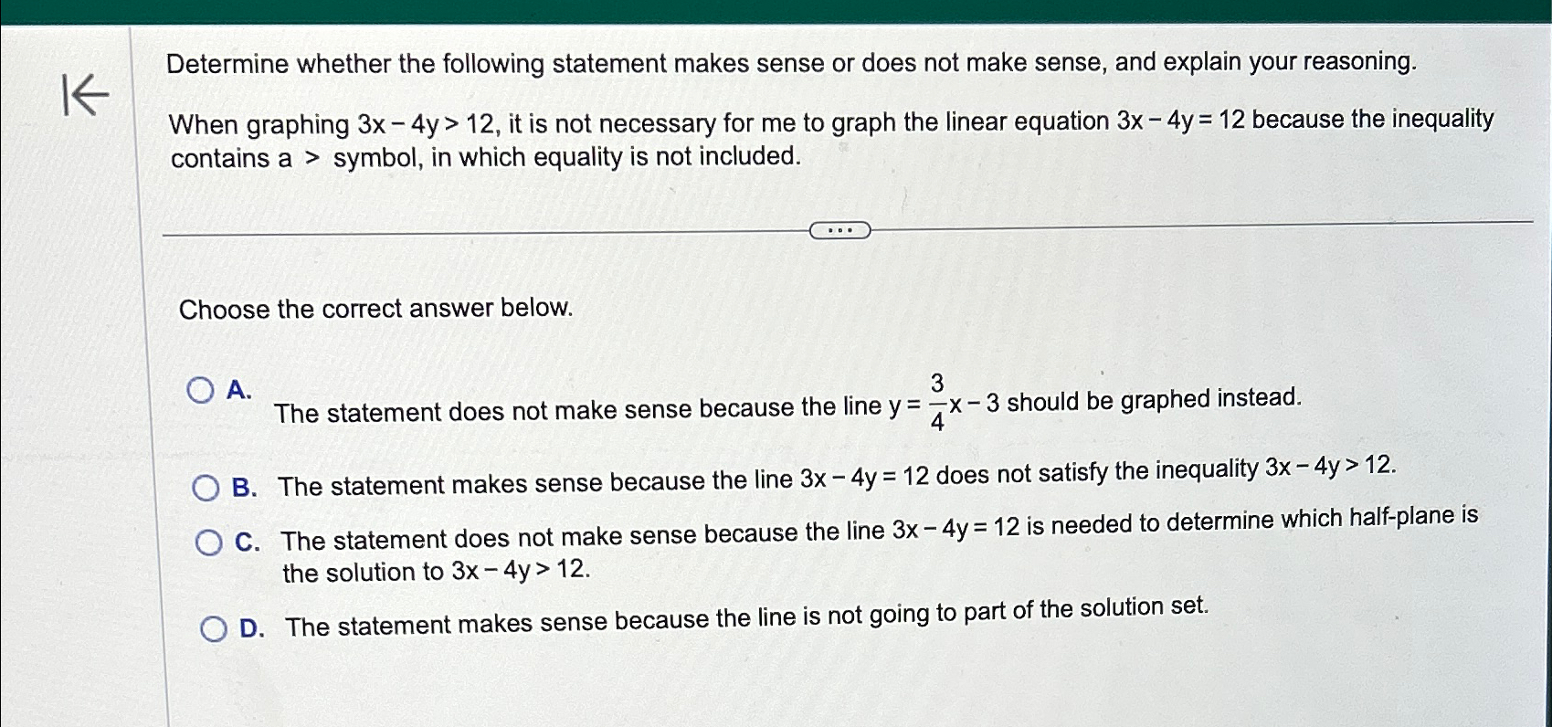 Solved Determine whether the following statement makes sense | Chegg.com