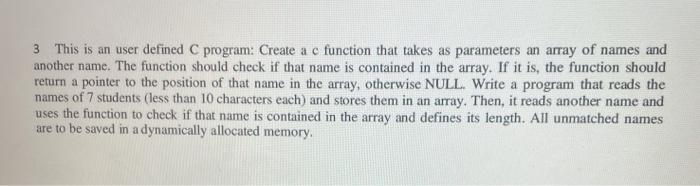 Solved 3 This is an user defined C program: Create a c | Chegg.com