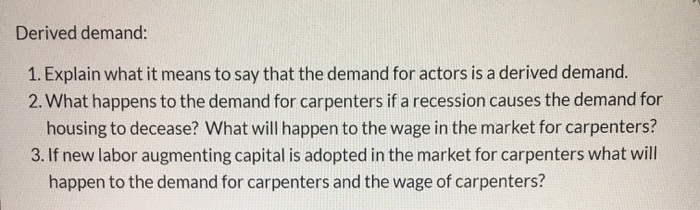 what does derived demand mean