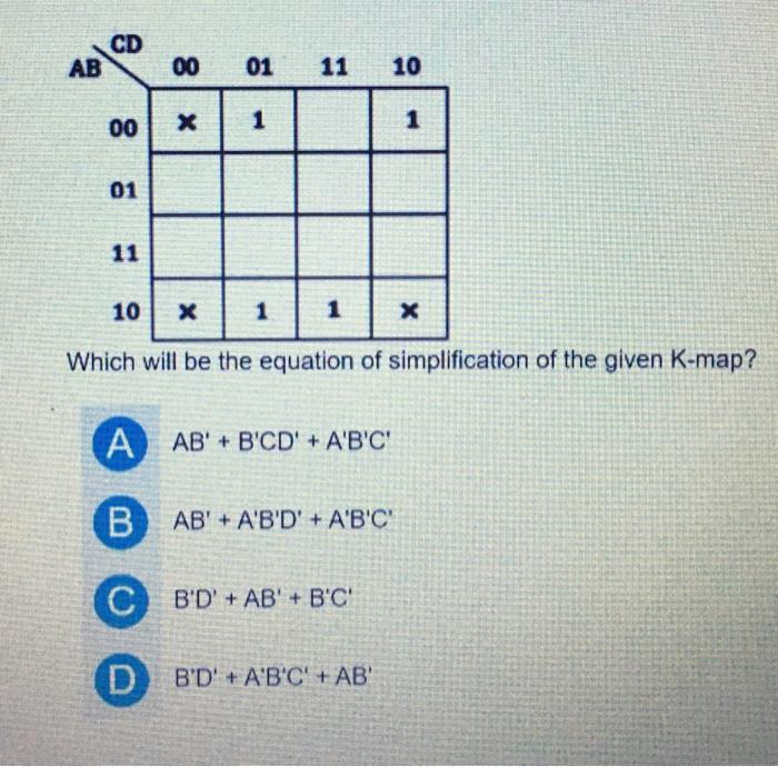 Solved Which will be the equation of simplification of the | Chegg.com