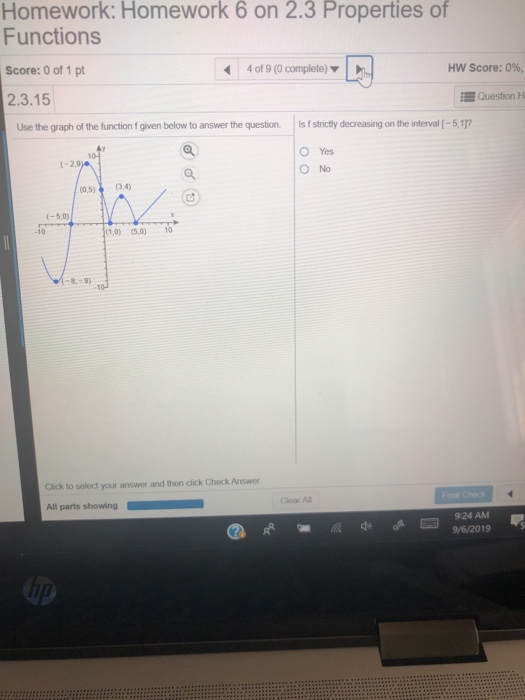 properties of functions homework 6