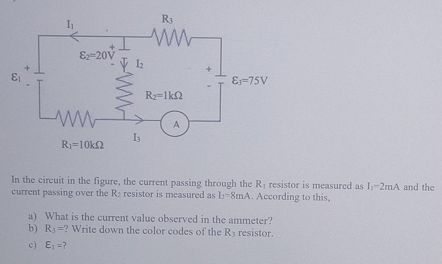 Solved In the circuit in the figure, the current passing | Chegg.com