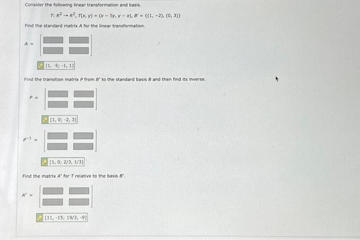 Solved Consider The Following Linear Transformation And Chegg Com   Image