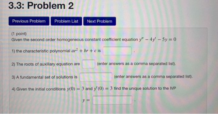 Solved 3.3: Problem 2 Previous Problem Problem List Next | Chegg.com
