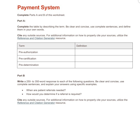 Payment System Complete Parts A And B Of This Work Chegg Com