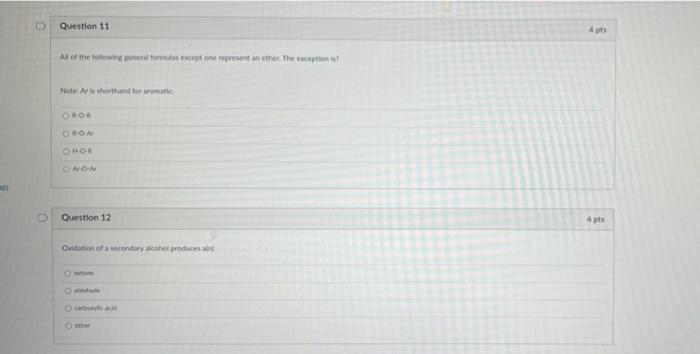 Solved Question 1 4 pts Select from the response lista | Chegg.com
