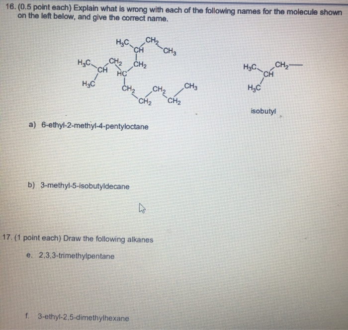 Solved Model 1: Alkane Nomenclature Alkane = molecule | Chegg.com