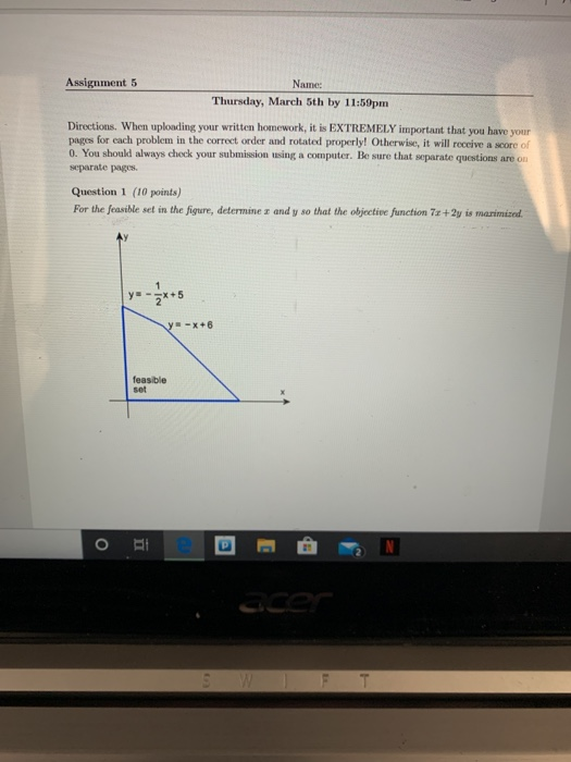 Solved Assignment 5 Nam Thursday, March 5th by 11:59pm | Chegg.com