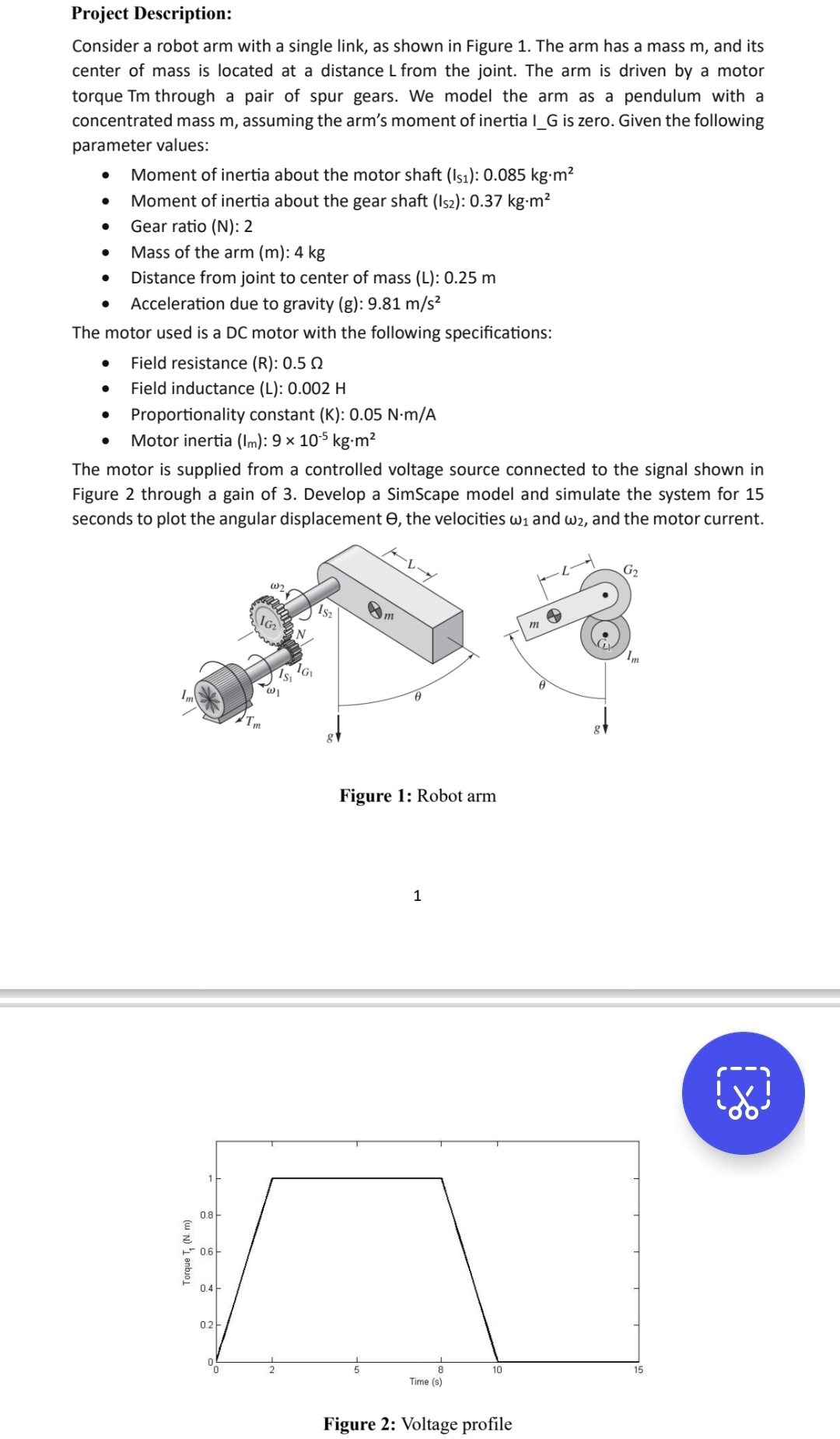 Project Description:Consider a robot arm with a | Chegg.com