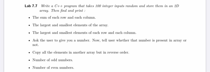 Solved Lab 7.7 Write a C program that takes 100 integer Chegg