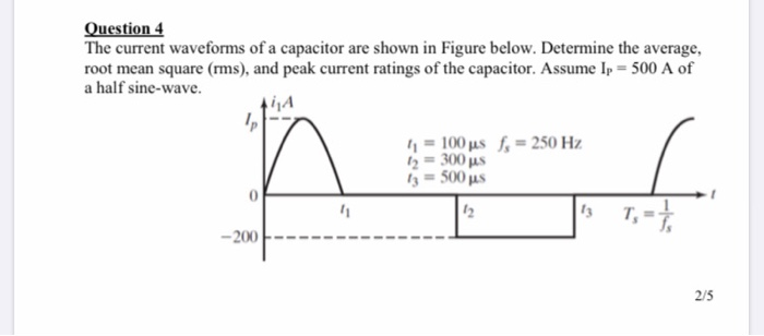 Solved Question 4 The current waveforms of a capacitor are | Chegg.com