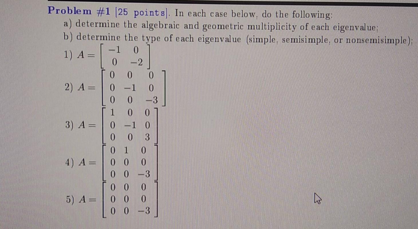 Solved Problem #1 (25 Points). In Each Case Below, Do The | Chegg.com