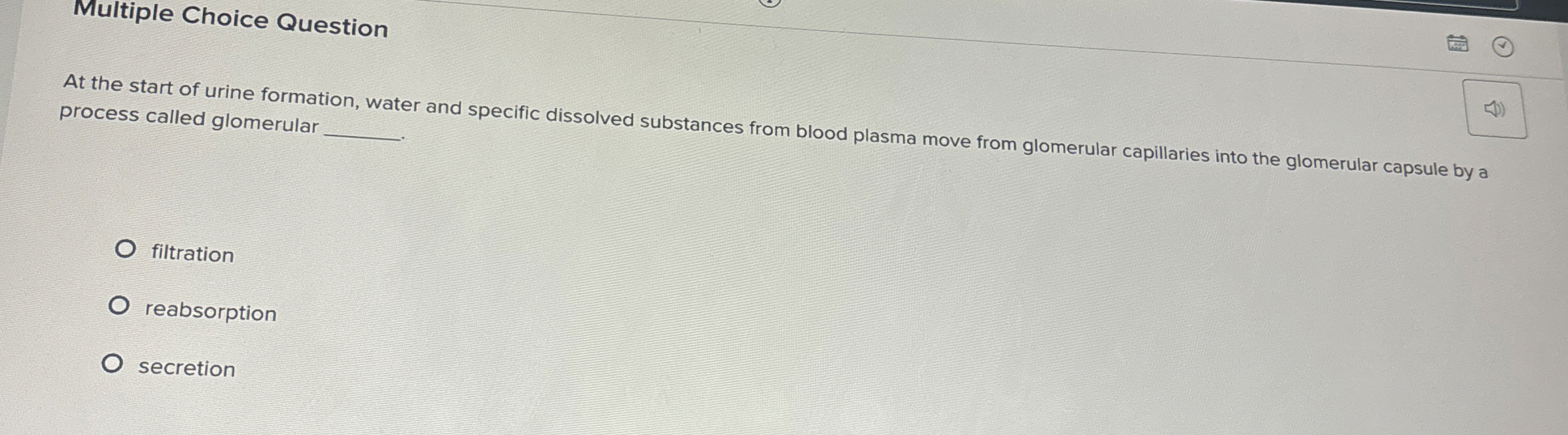 Solved Multiple Choice Questionat The Start Of Urine 