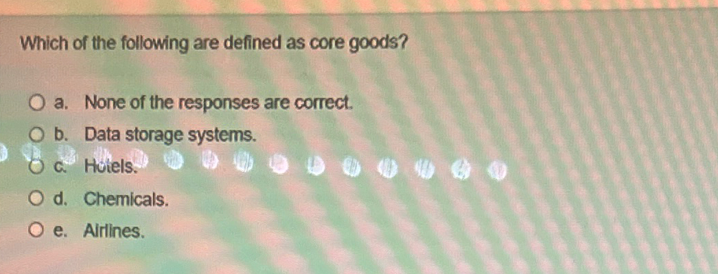 Solved Which of the following are defined as core goods?a. | Chegg.com