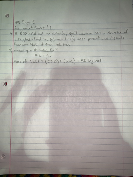 Solved I need help understanding how to find Molarity, Mass | Chegg.com