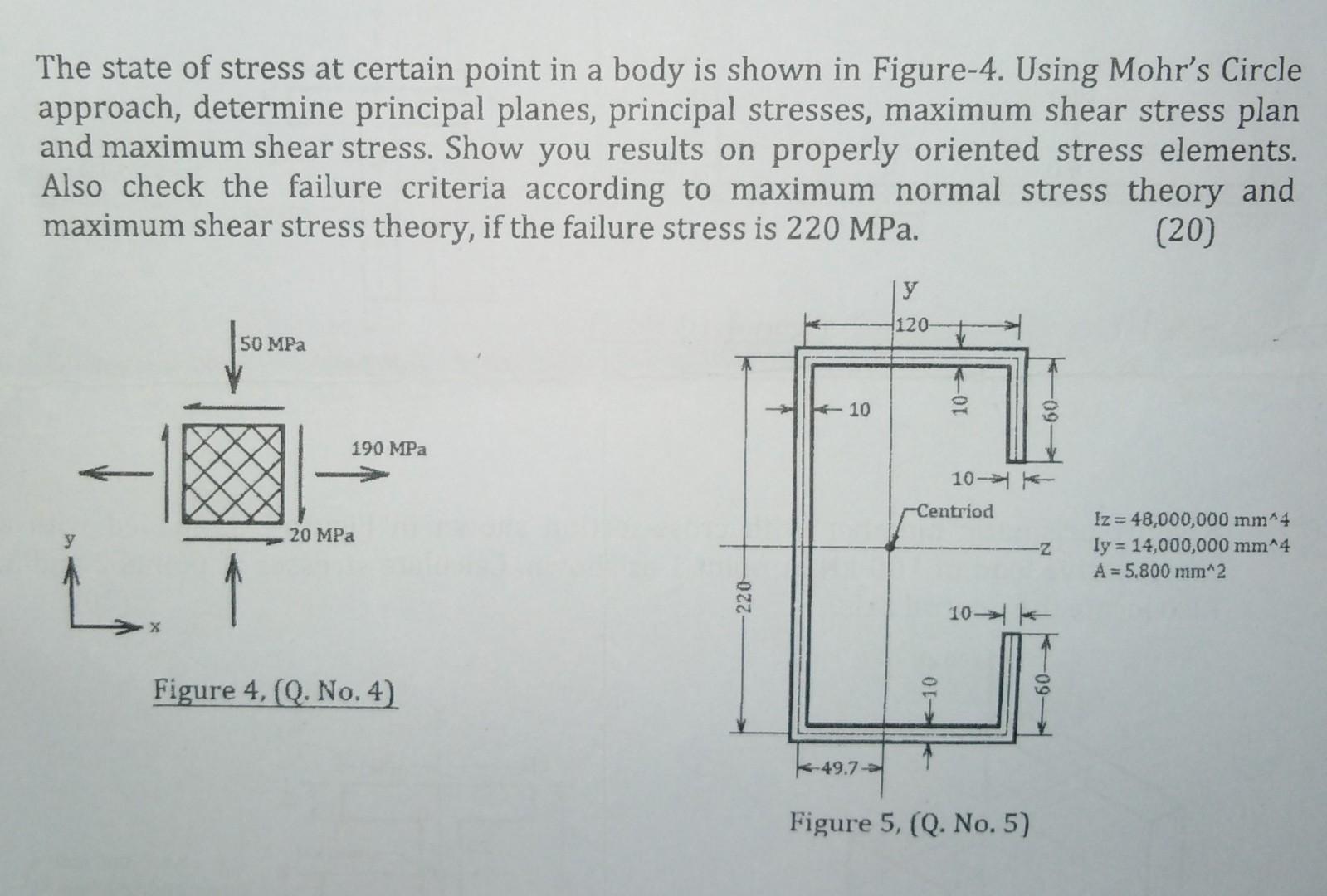 Solved The state of stress at certain point in a body is | Chegg.com