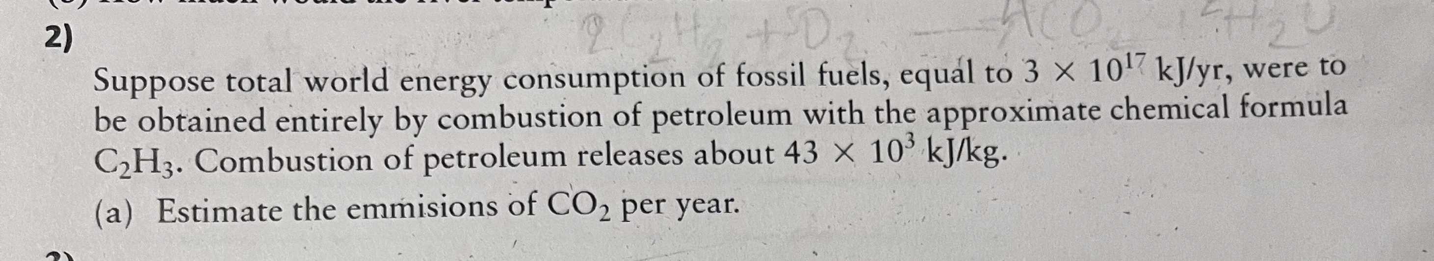 Suppose total world energy consumption of fossil