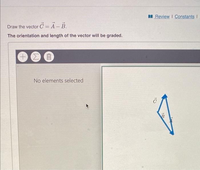 Solved Draw the vector C= A B. The orientation and length