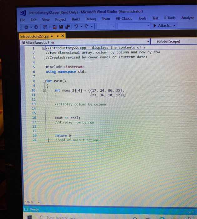 Solved INTRODUCTORY 22. Follow the instructions for starting | Chegg.com