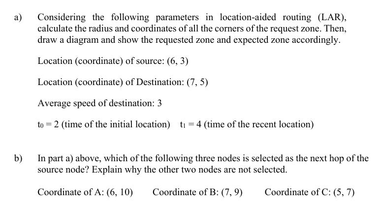 Solved a) Considering the following parameters in | Chegg.com