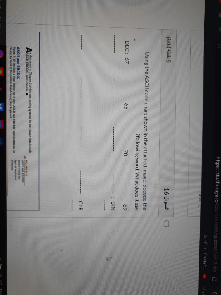 Solved https://ttu.thuraya.io/courses/369/quizzes/582/take 8 | Chegg.com