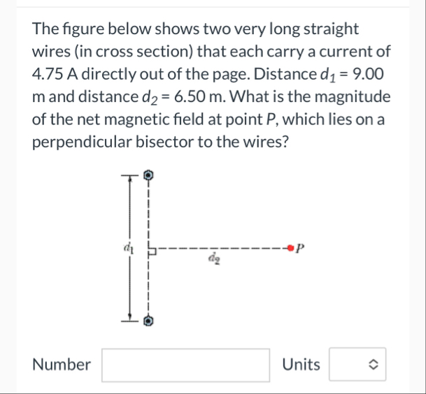 Solved The figure below shows two very long straight wires | Chegg.com