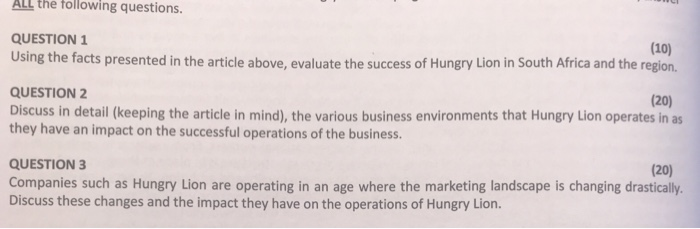 mancosa business management 1a assignment