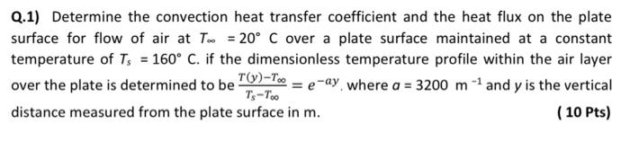 Solved Q.1) Determine the convection heat transfer | Chegg.com