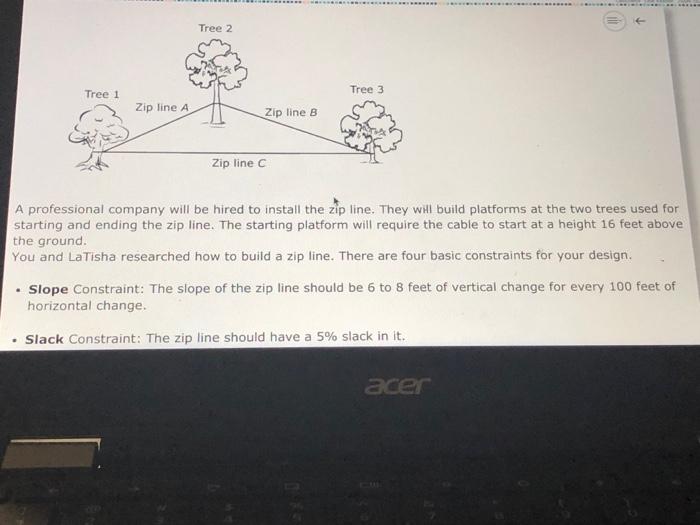 Designing A Zip Line You And Your Friend Latisha Work Chegg 