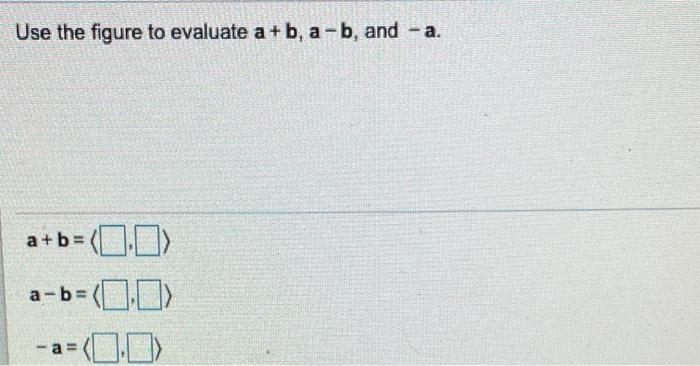 Solved Use The Figure To Evaluate A+b, A-b, And -a. A+b= | Chegg.com ...