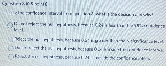Solved Compute a 98% confidence interval for the population | Chegg.com
